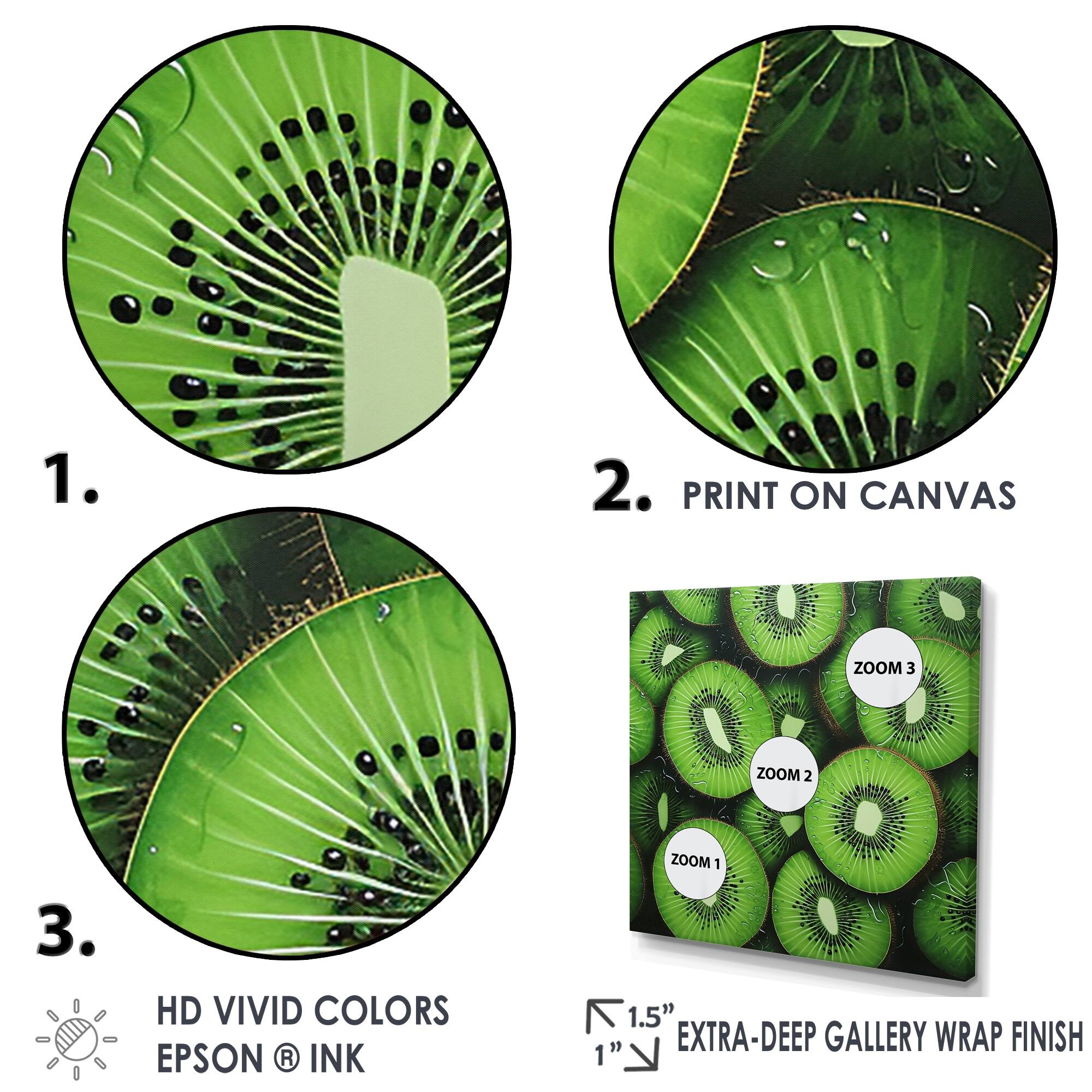 Designart "Emerald Elegance Kiwi Fruit" Fruits Wall Art Bed Bath